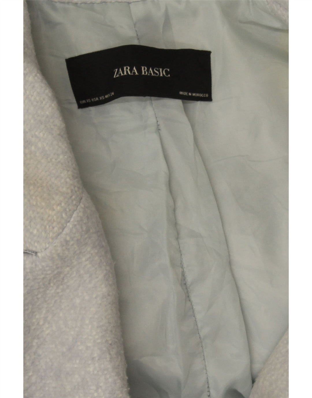 Женское двубортное пальто оверсайз Zara UK 6 XS синее в крапинку