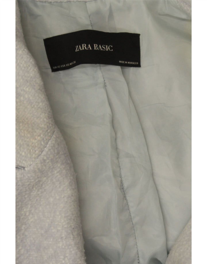 Женское двубортное пальто оверсайз Zara UK 6 XS синее в крапинку