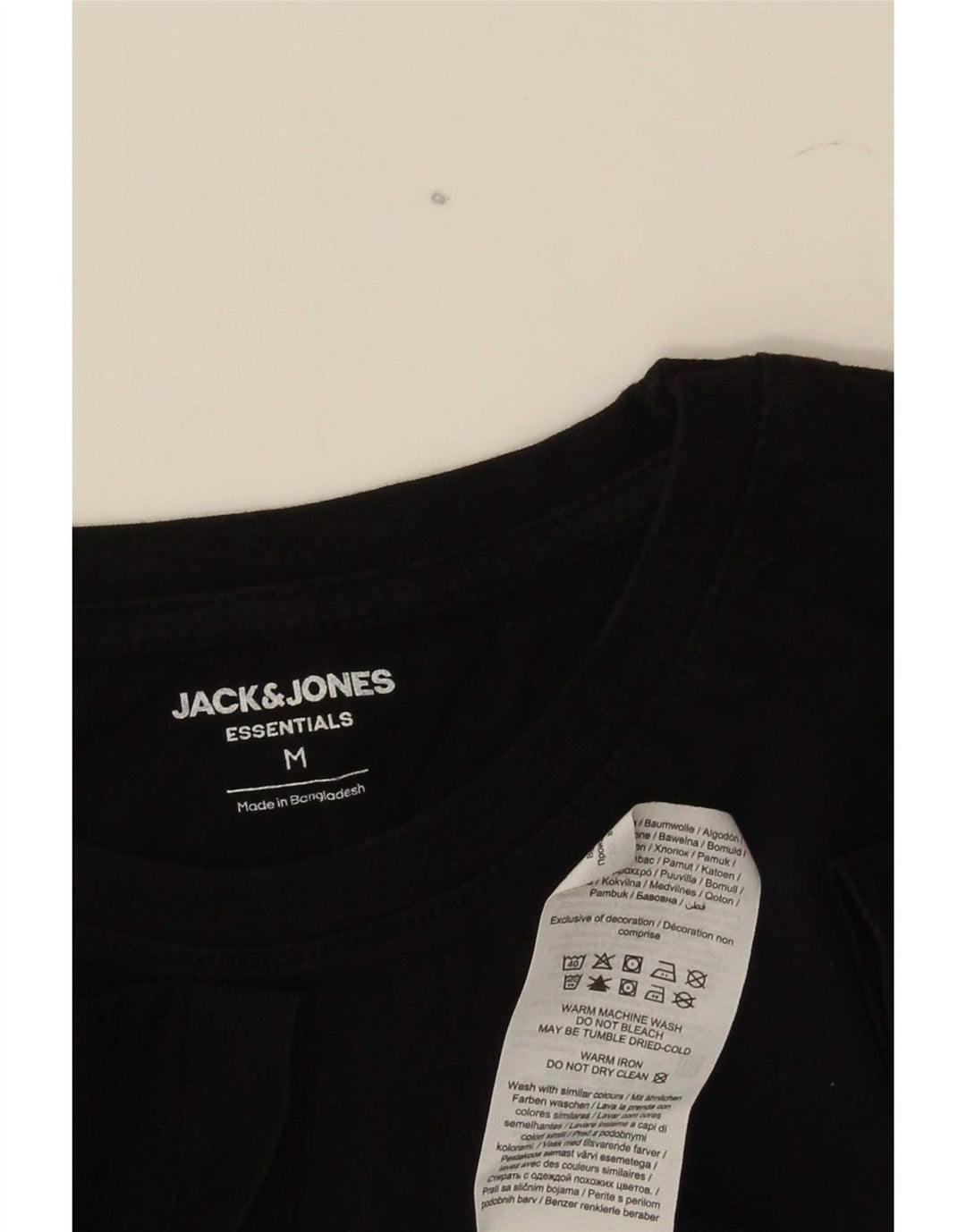 Мужская футболка Jack & Jones из хлопка среднего размера, черная