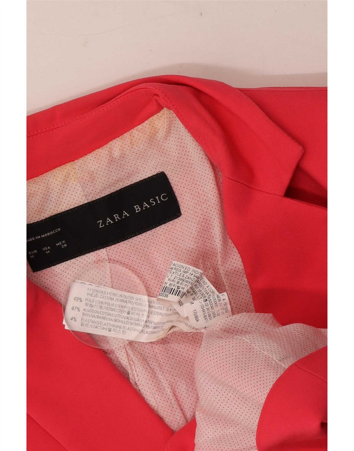Женский пиджак на 1 пуговице Zara UK 12, полиэстер среднего розового цвета