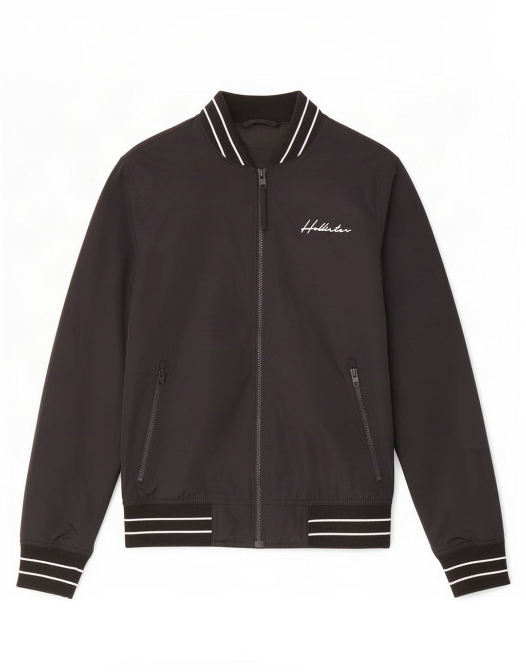 Мужская куртка-бомбер Hollister UK 34 XS, полиэстер в черную полоску