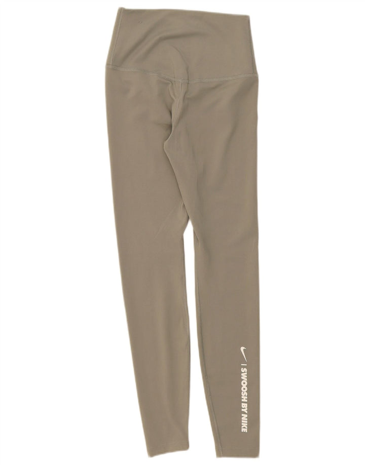 Женские леггинсы с рисунком Nike Dri Fit UK 6 XS, зеленый полиэстер