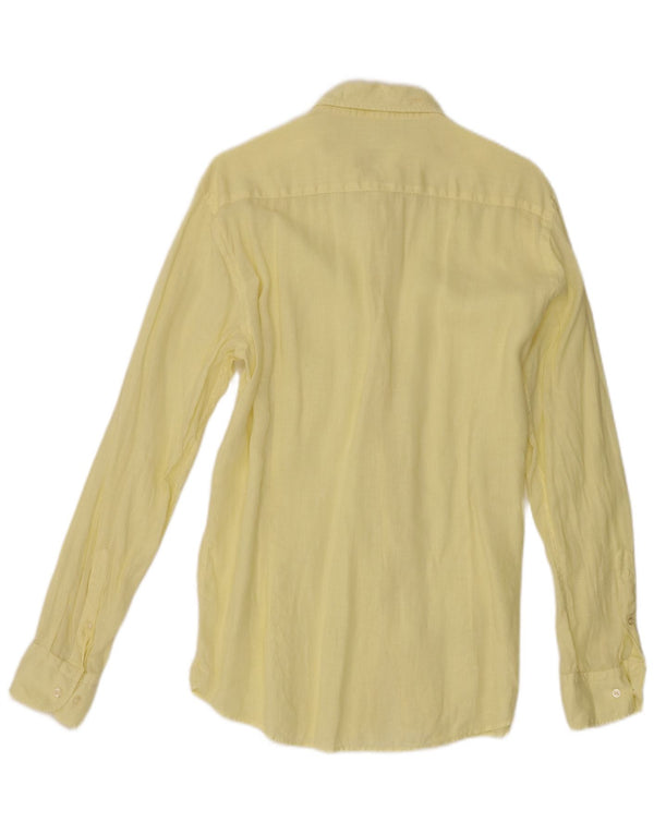 Мужская рубашка Massimo Dutti, большая желтая льняная