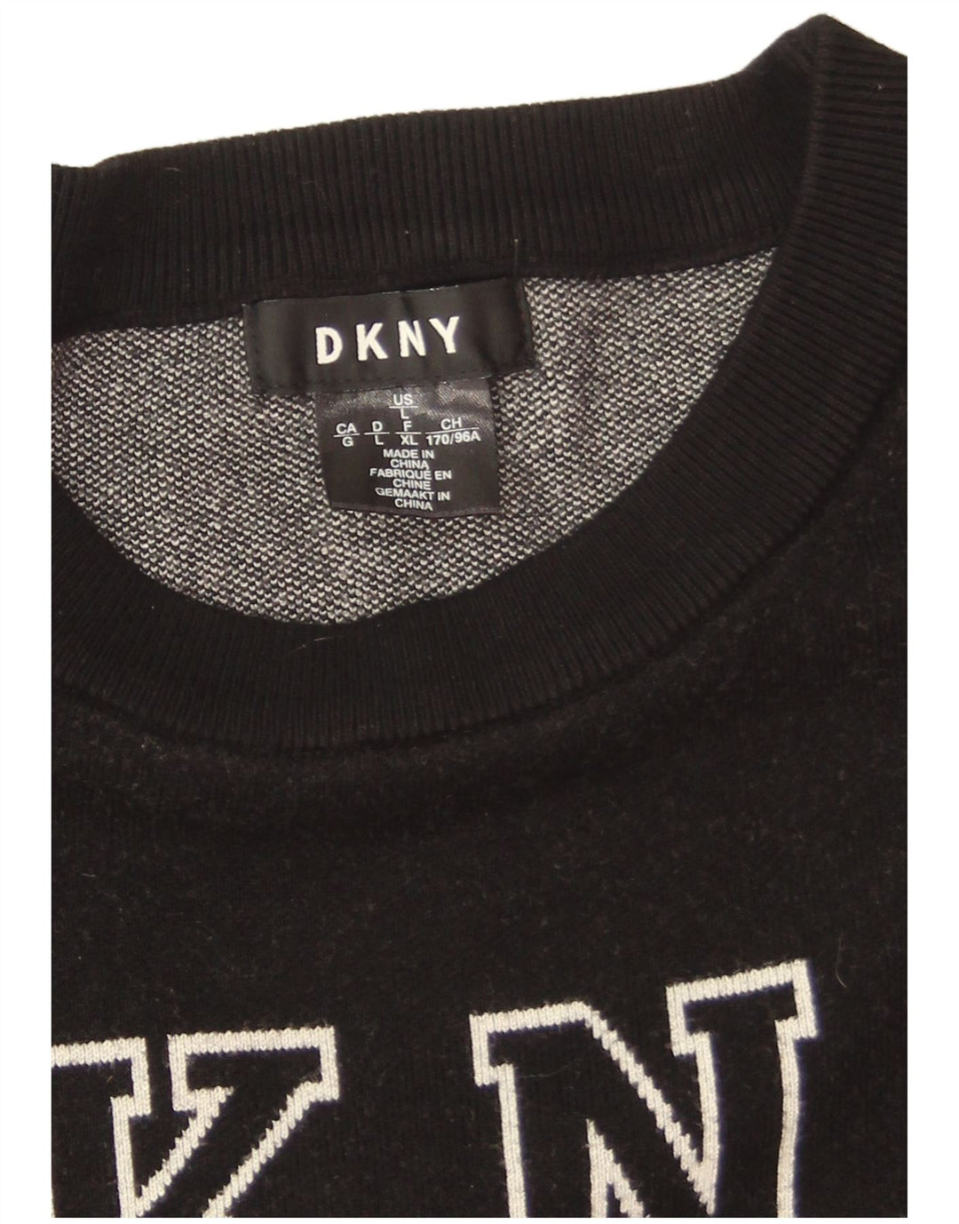 Женский джемпер оверсайз с рисунком Dkny UK 16, большой черный, вискоза