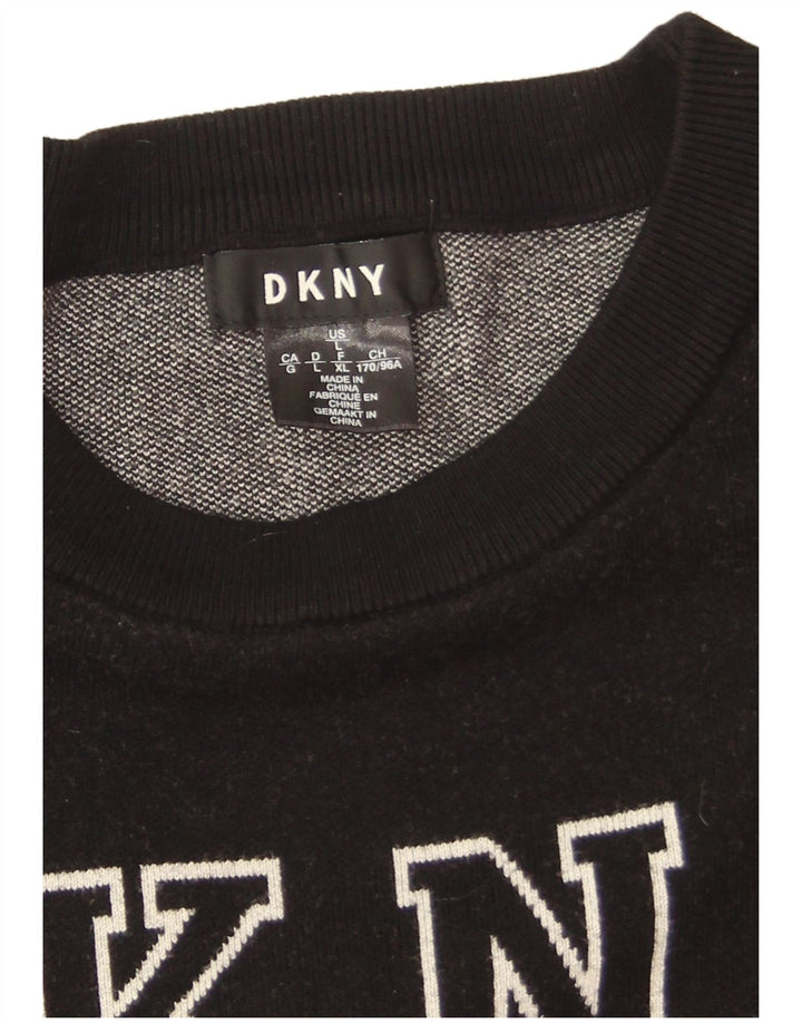 Женский джемпер оверсайз с рисунком Dkny UK 16, большой черный, вискоза