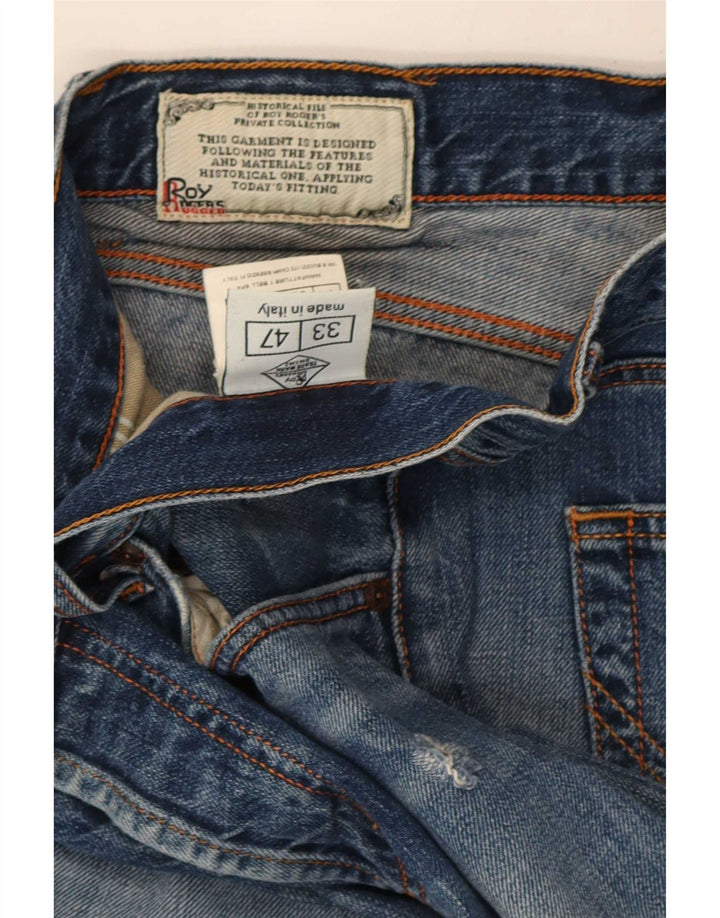 Мужские зауженные джинсы Roy Rogers IT 47 Medium W33 L33 Синий хлопок