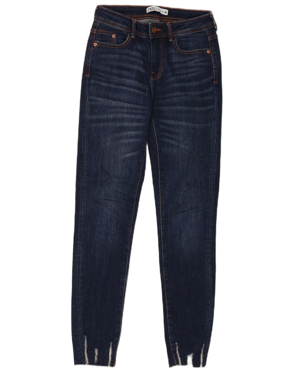 Женские джинсы скинни Zara EU 34 2XS W24 L28 Темно-синий хлопок