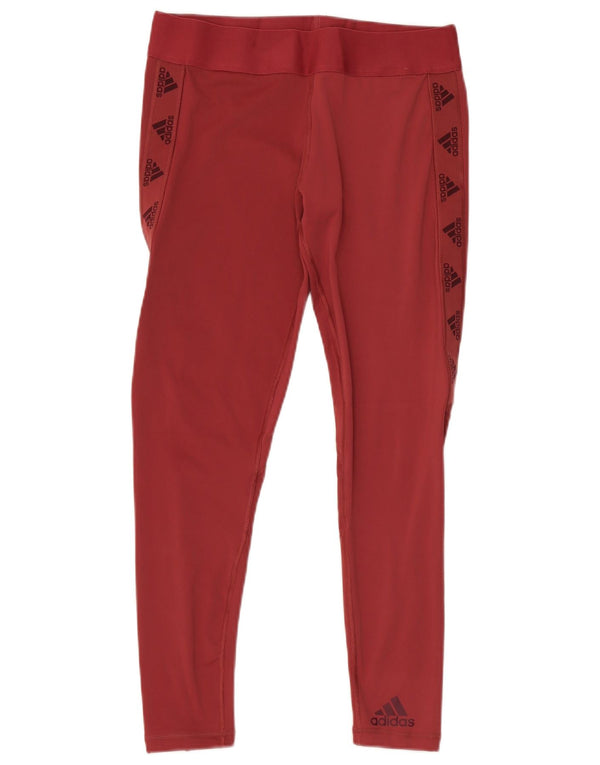 Adidas Womens Aeroready Graphic Leggings UK 16/18 Large Burgundy Sports