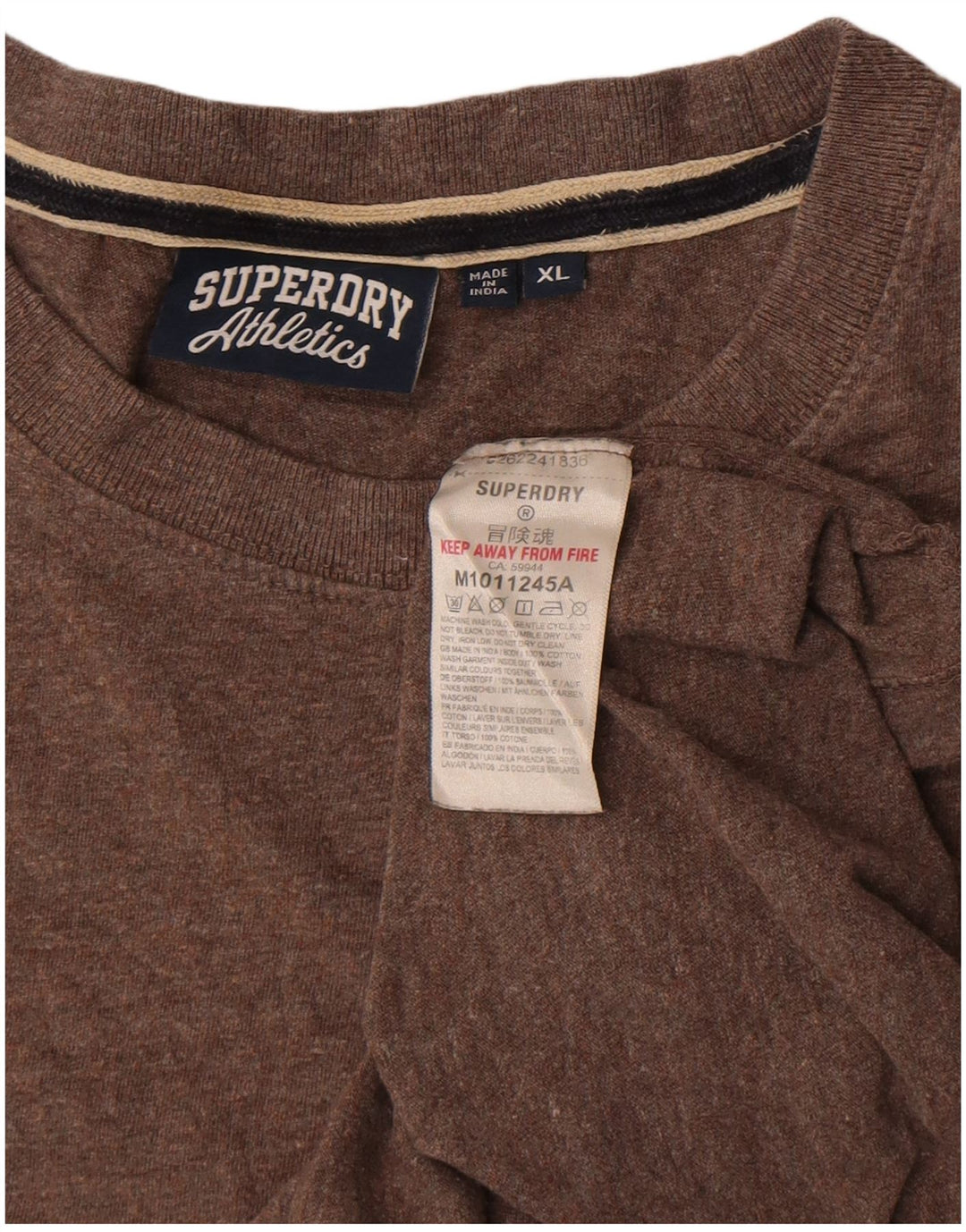 Мужская футболка Superdry Top XL, коричневый хлопок