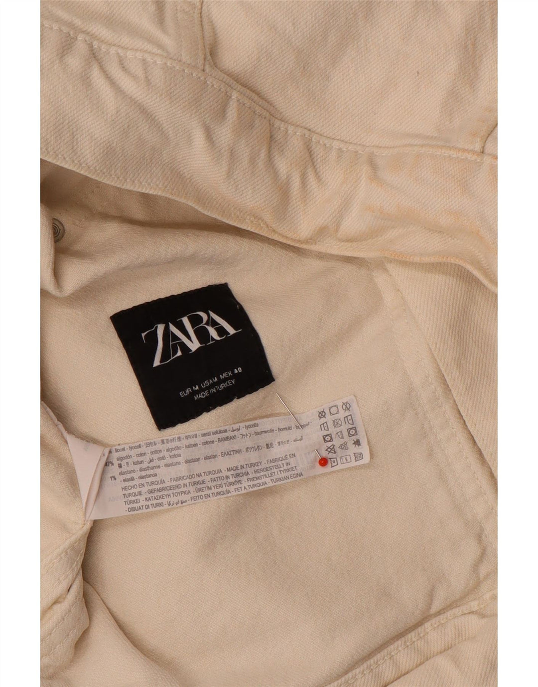 Мужская джинсовая куртка Zara UK 38 средний бежевый из лиоцелла