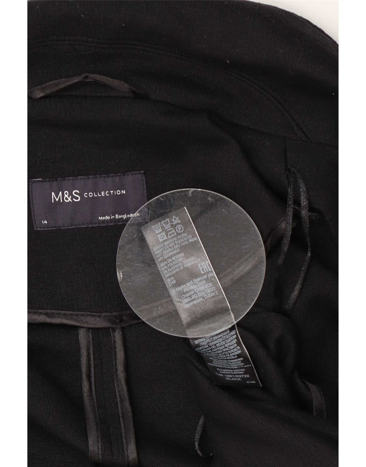 Женское пальто Marks & Spencer UK 14, большой черный полиэстер