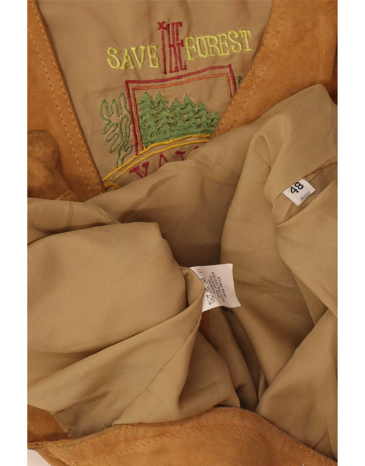 Save The Forest Мужской замшевый жилет IT 48 Medium Beige Leather