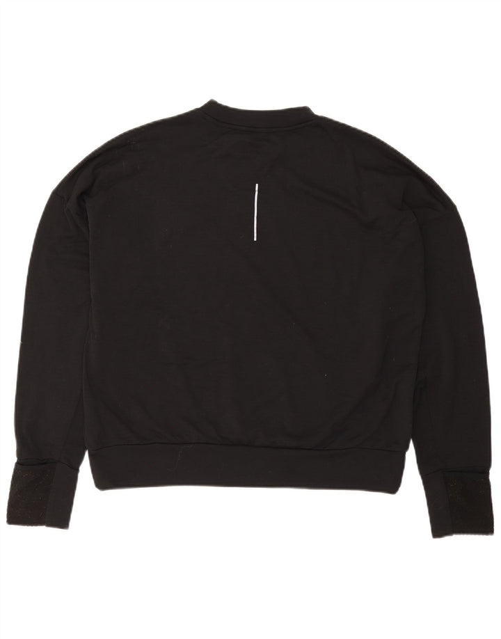 Женский оверсайз-топ NIKE для бега с длинным рукавом UK 10, маленький черный полиэстер