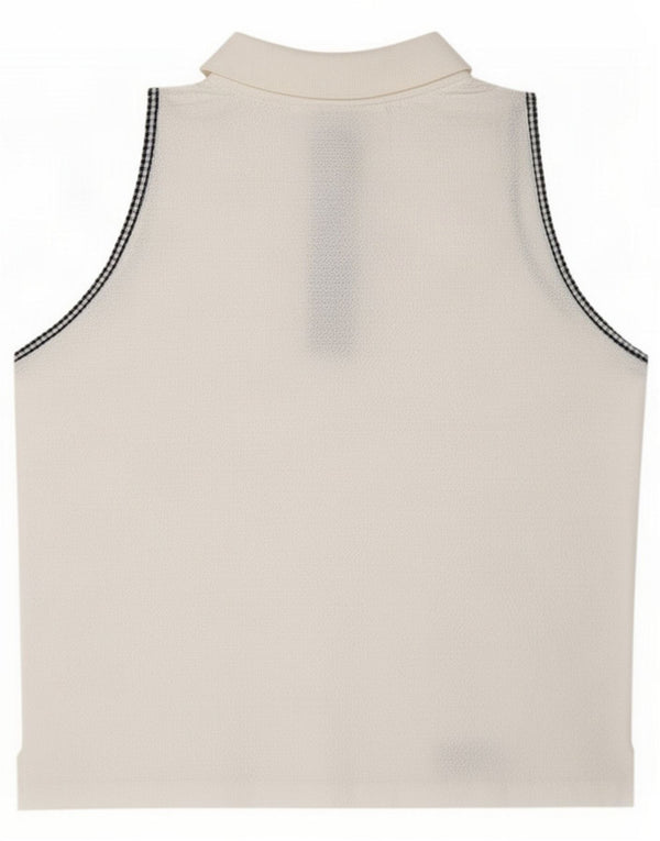 Sergio Tacchini Женская рубашка-поло без рукавов IT 46 Large White Sports