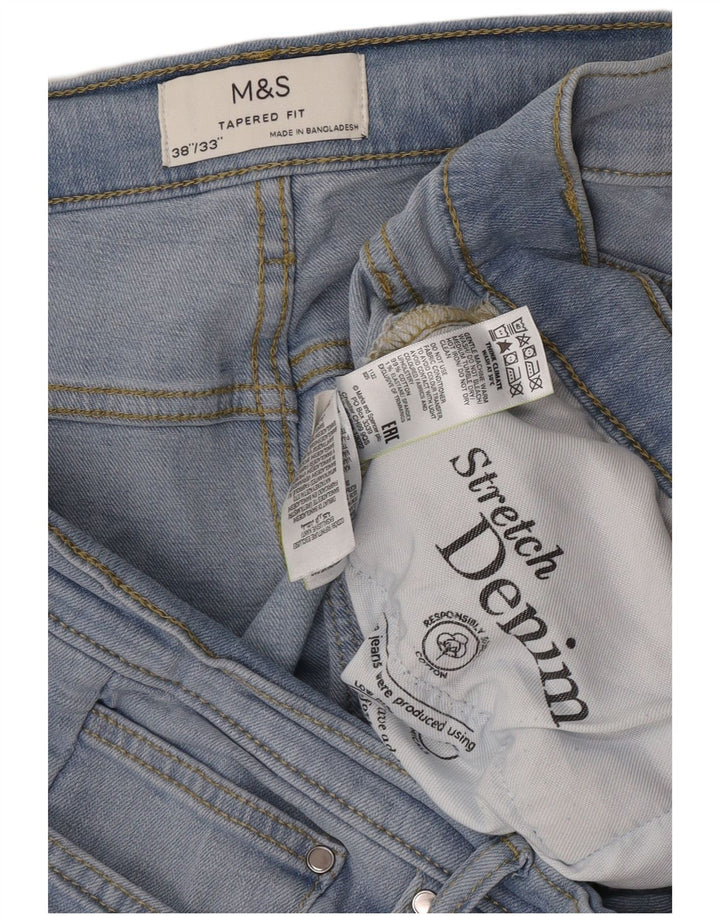 Мужские зауженные джинсы Marks & Spencer W38 L30 синие, хлопок