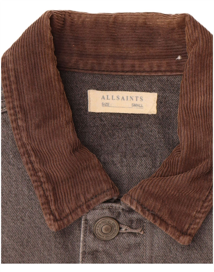 Мужская джинсовая куртка All Saints UK 36, маленькая серая, хлопок