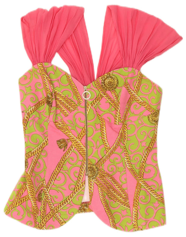 Винтажный женский комплект из 2 юбок с рисунком IT 44 Medium W28 Розовый Пейсли