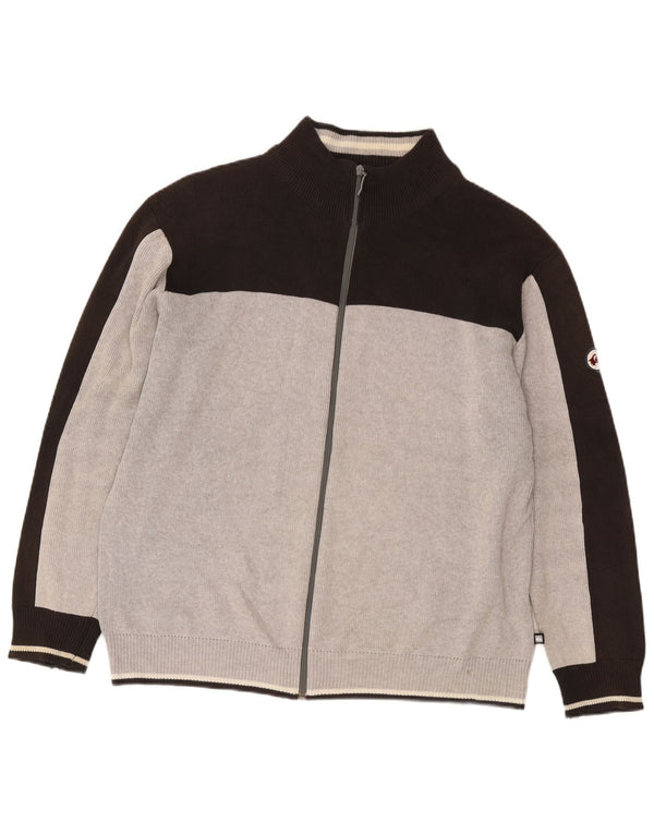 Мужской кардиган Quiksilver XL, серый хлопок с цветными блоками