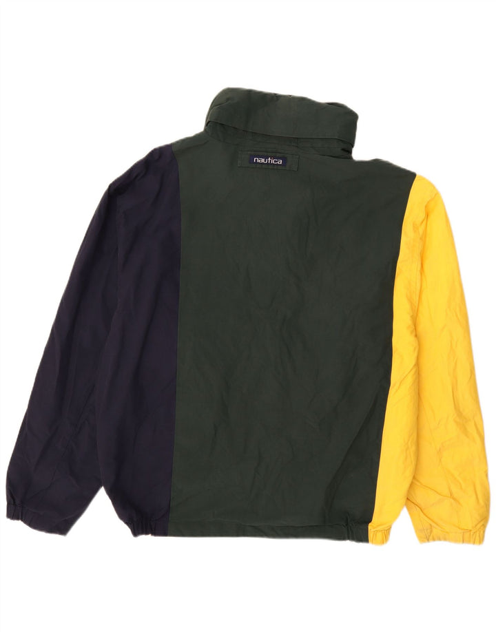 Мужская двусторонняя куртка Nautica UK 40, большая разноцветная хлопковая с цветными блоками
