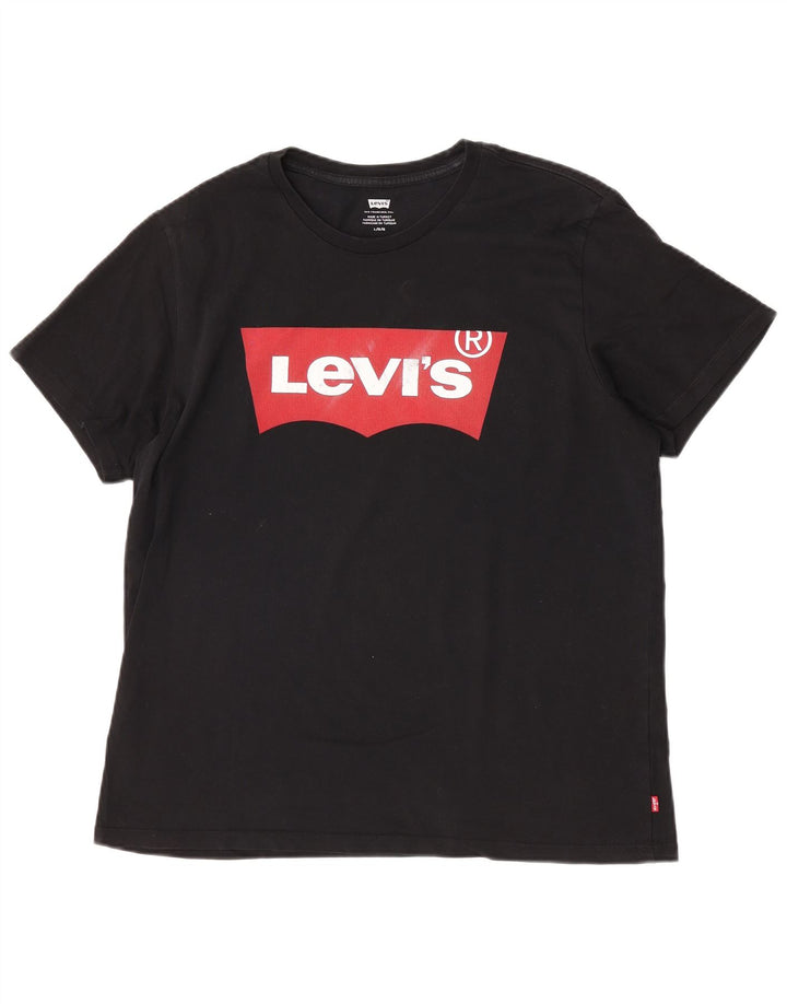Мужская футболка с рисунком Levi's, большая черная
