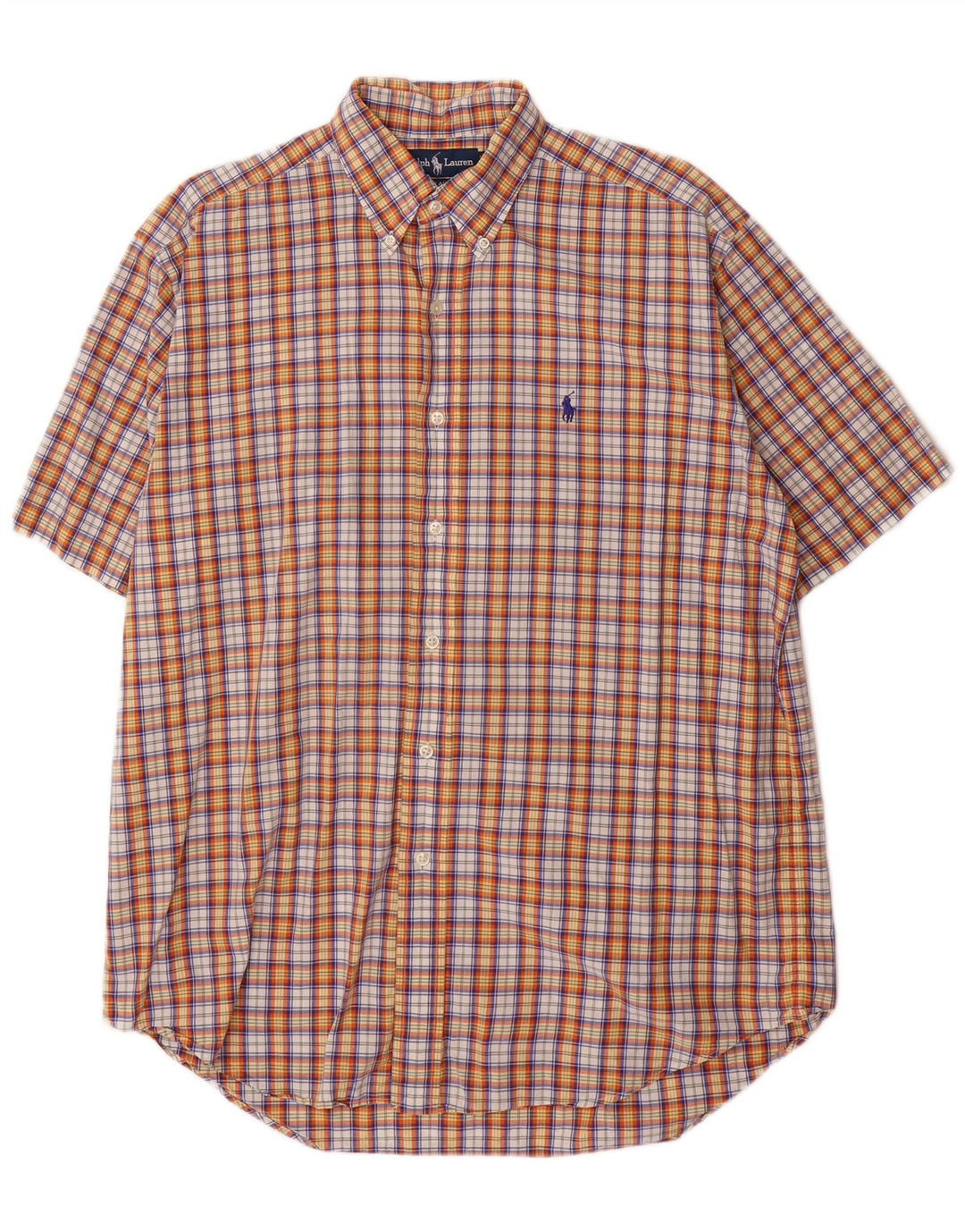 Мужская рубашка с коротким рукавом Ralph Lauren Blake, средняя разноцветная клетка