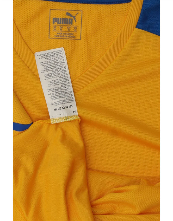 Мужская футболка PUMA Top XL, желтый полиэстер с цветными блоками