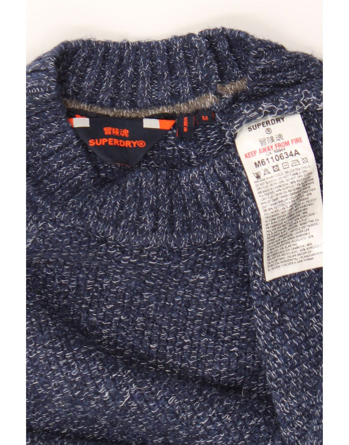 Мужской джемпер с круглым вырезом Superdry, средний синий полиэстер с крапинками