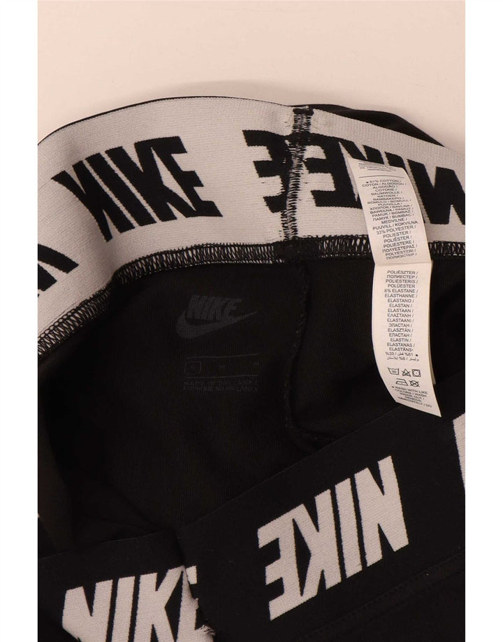 Женские леггинсы с рисунком Nike UK 12, хлопковые, средние, черные
