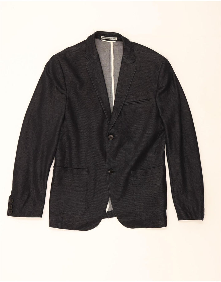 DRYKORN Mens 2 Button Blazer Jacket IT 48 Medium Black Cotton Vintage Drykorn and Second-Hand Drykorn from Messina Hembry 