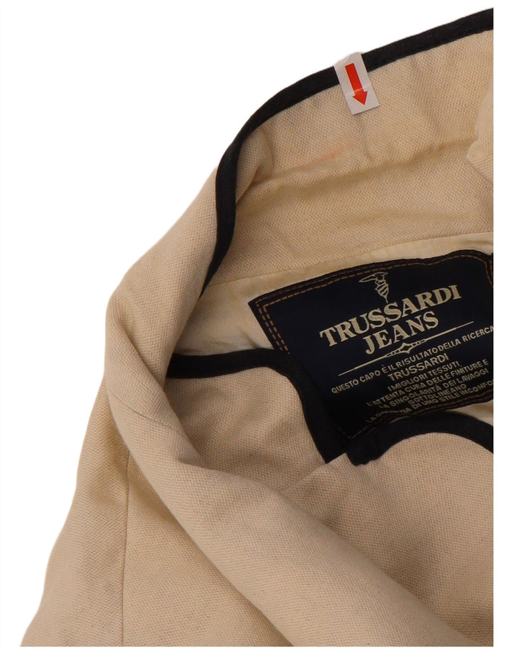 TRUSSARDI Womens 3 Button Blazer Jacket IT 44 Medium Beige