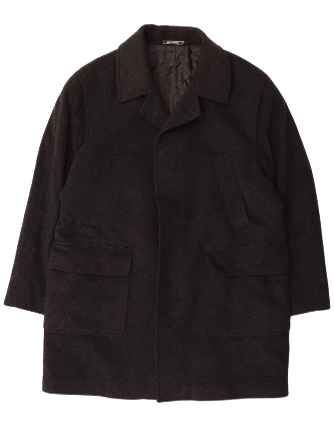Franco Ancona Мужское пальто IT 52 XL Черное Шерстяное