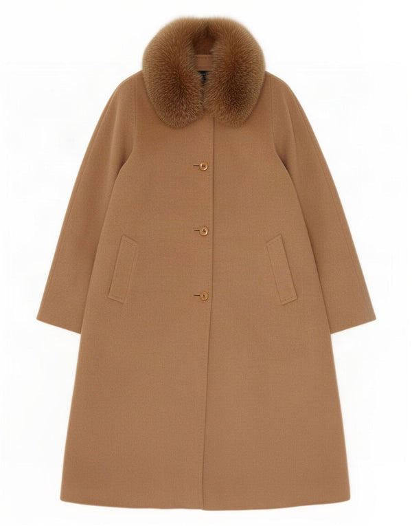 Женское пальто оверсайз Cinzia Rocca UK 18 XL из коричневой шерсти
