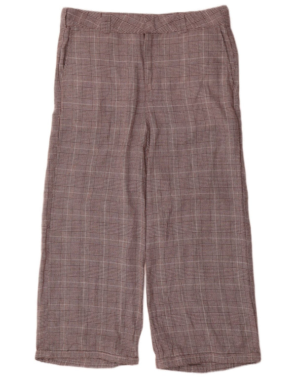 Женские укороченные брюки свободного покроя Dickies, США 14, XL, W34, L26, коричневые, в клетку