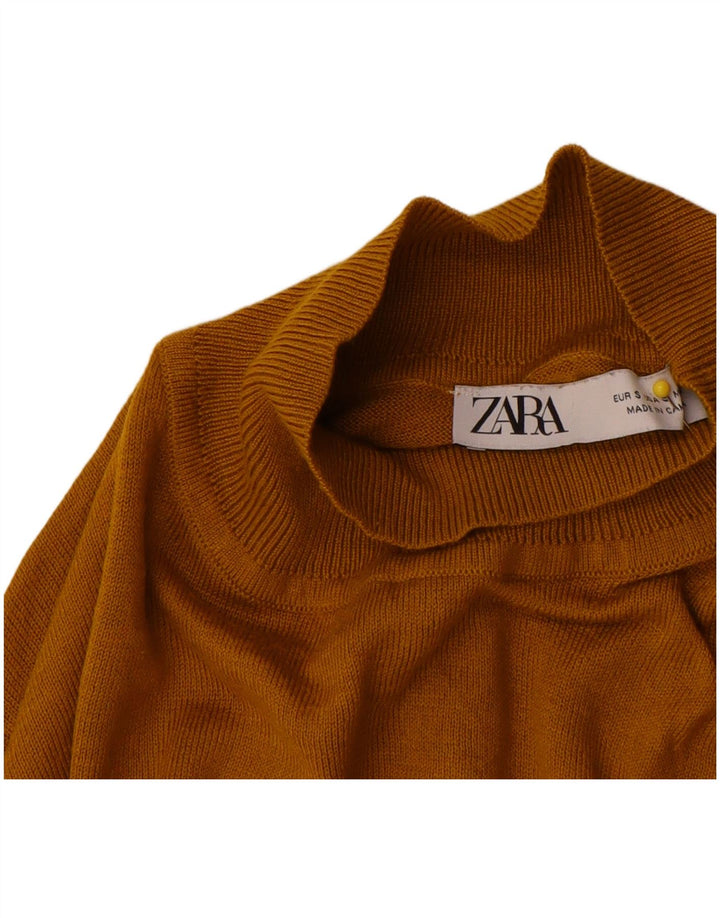 Женский джемпер с высоким воротником Zara UK 10, маленький бежевый
