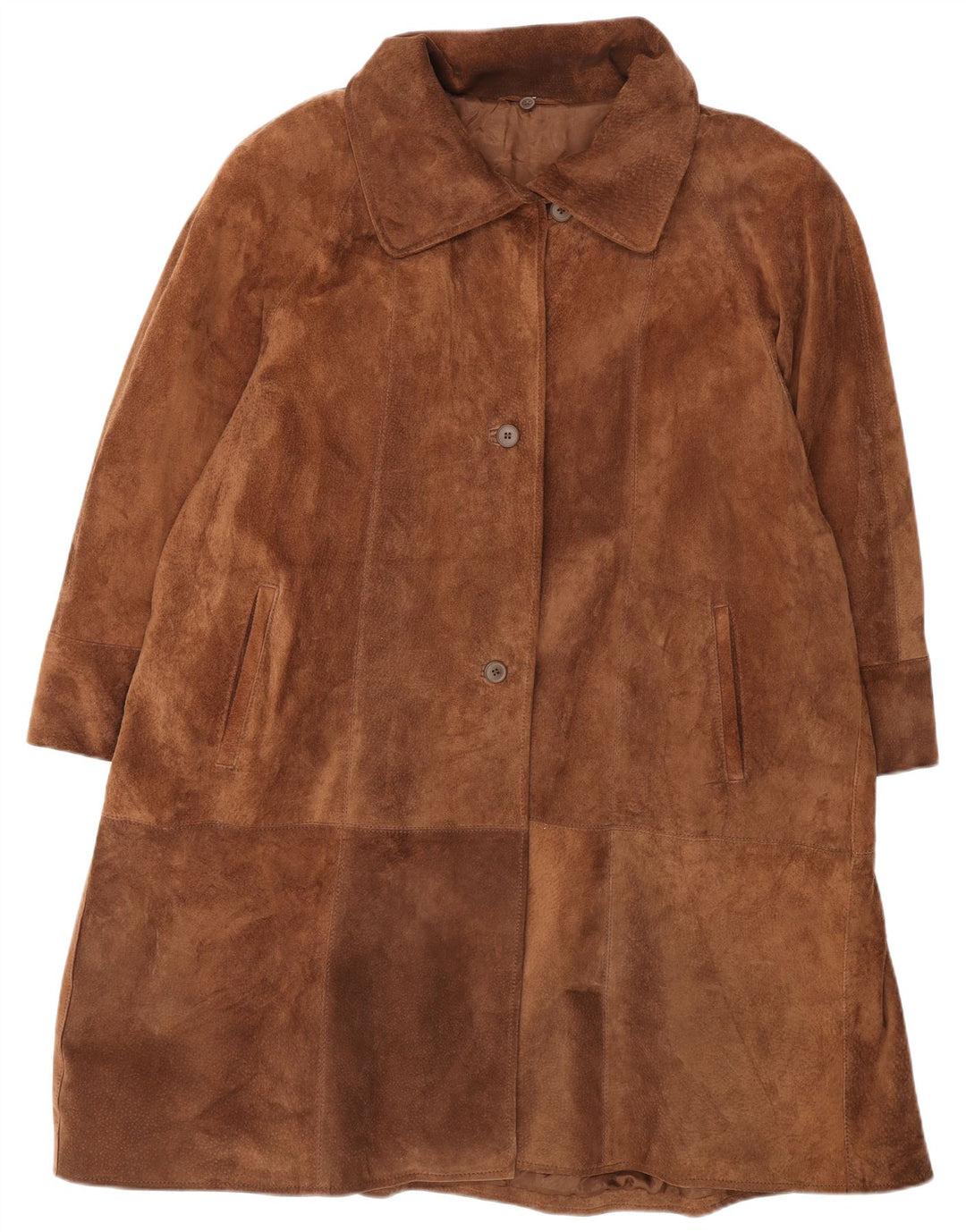 Женское замшевое пальто Conbipel UK 18 XL Коричневое кожаное