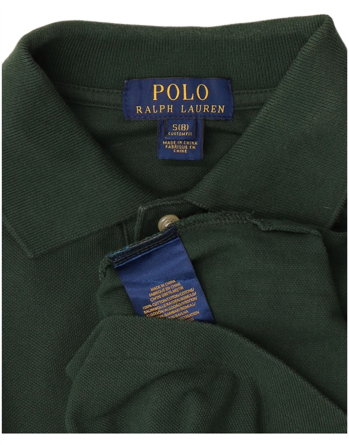 Рубашка поло индивидуального кроя для мальчиков 7–8 лет POLO RALPH LAUREN, маленький зеленый цвет