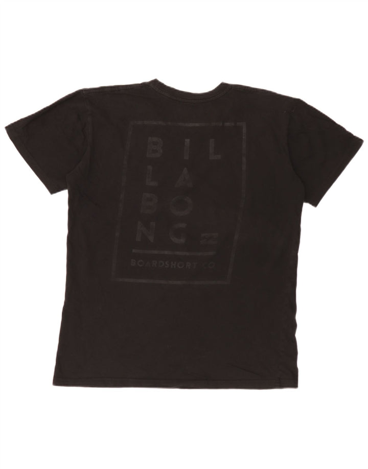 Billabong Мужская футболка обычного кроя с графическим рисунком Топ среднего размера, черный хлопок