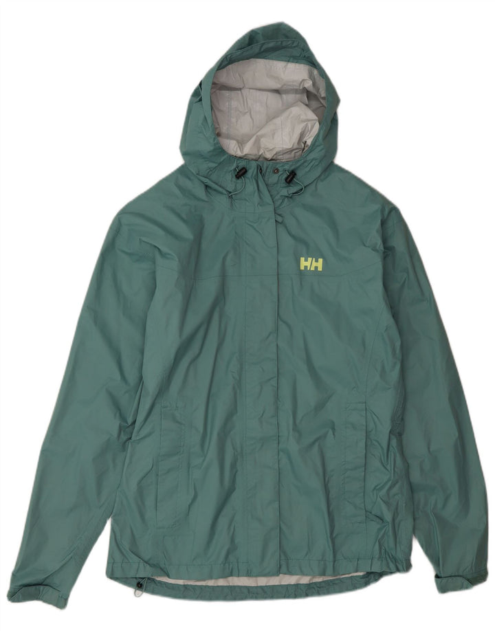 Женская дождевик с капюшоном Helly Hansen UK 16, большой зеленый полиамид