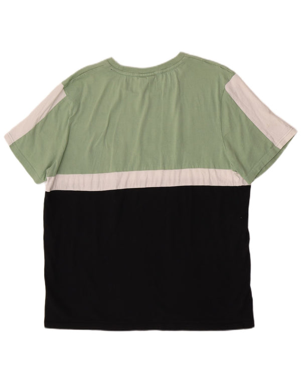Женская футболка с рисунком Fila Top UK 18 XL, зеленая хлопковая футболка с цветными блоками