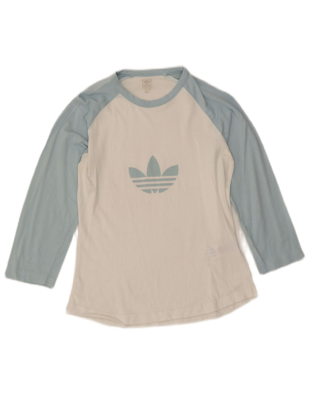 Женский топ Adidas с рисунком, рукавом 3/4 IT 44, средний белый, хлопок с цветными блоками