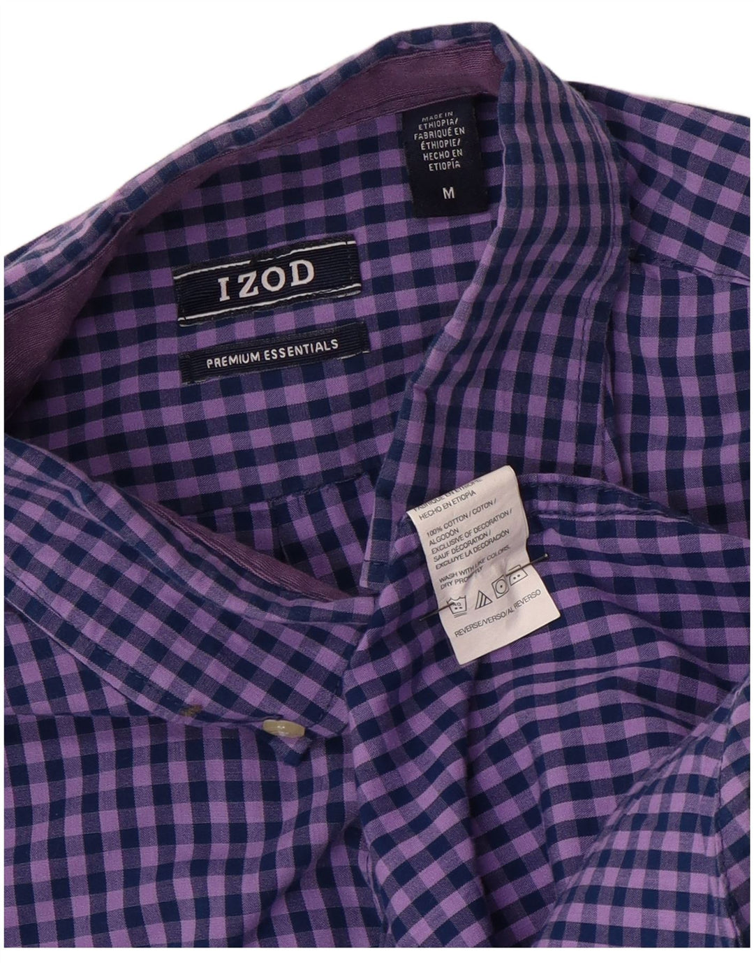IZOD Мужская рубашка среднего фиолетового цвета в мелкую клетку из хлопка