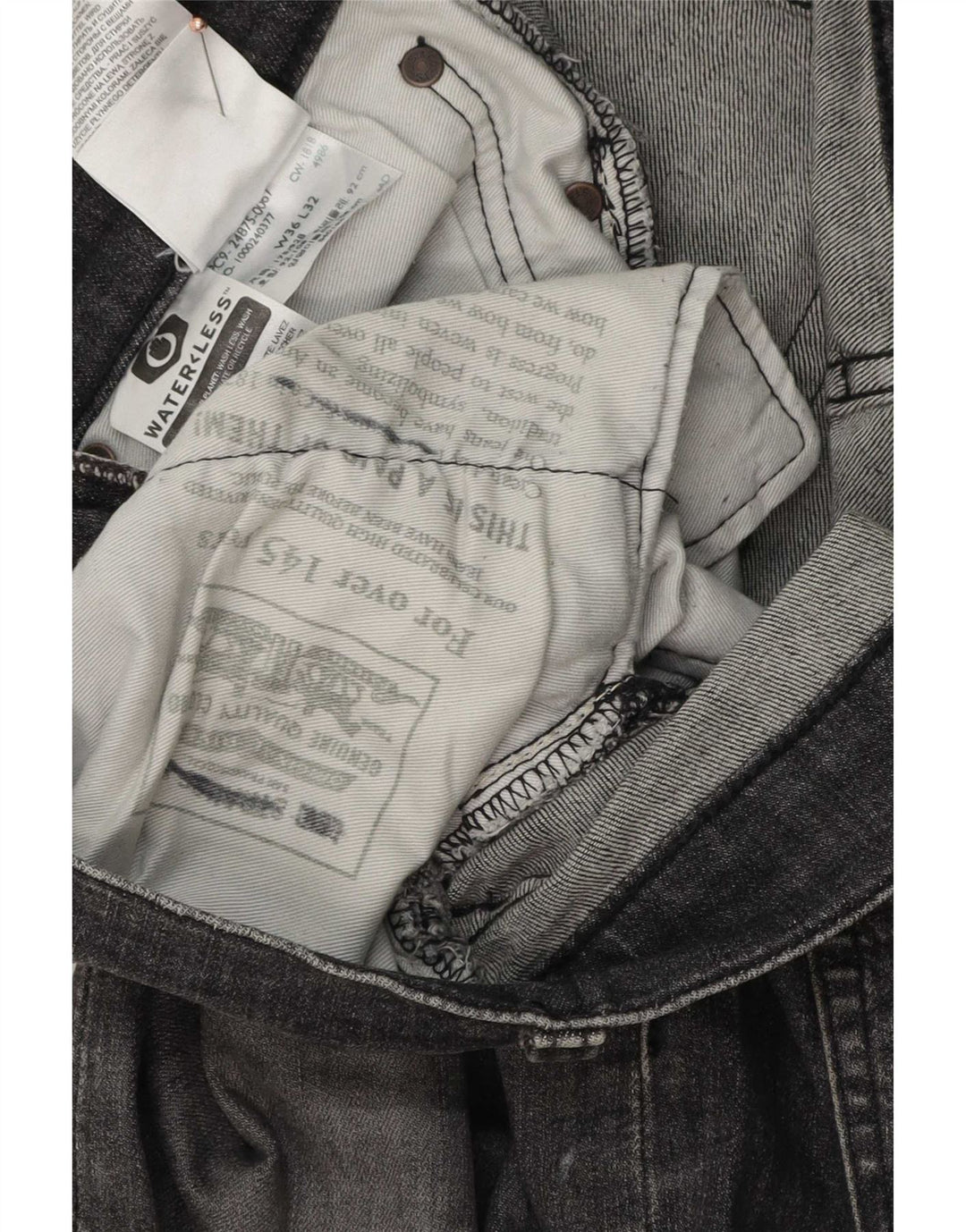 Мужские узкие джинсы Levi's W36 L32 Серые хлопковые