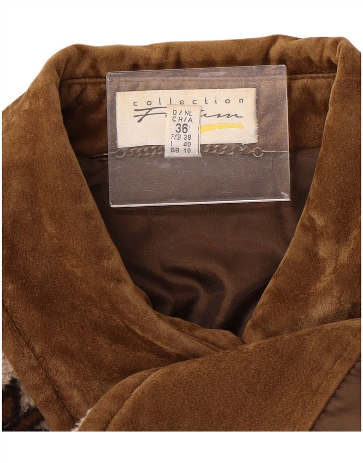 ВИНТАЖНАЯ женская ветровка оверсайз, Великобритания 10, маленький размер, бежевый Fair Isle