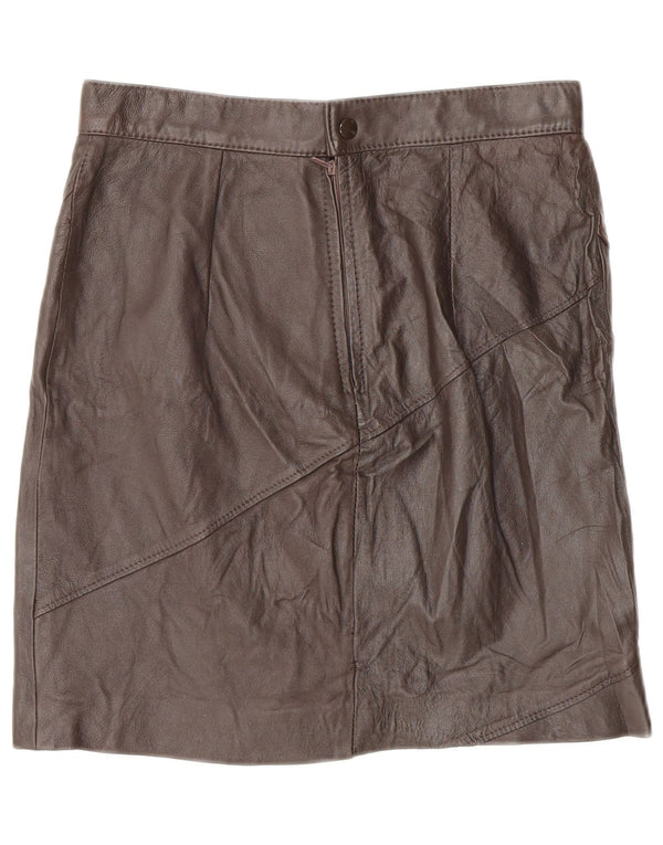 Винтажная женская мини-кожаная юбка IT 46, большая W28, коричневая кожа