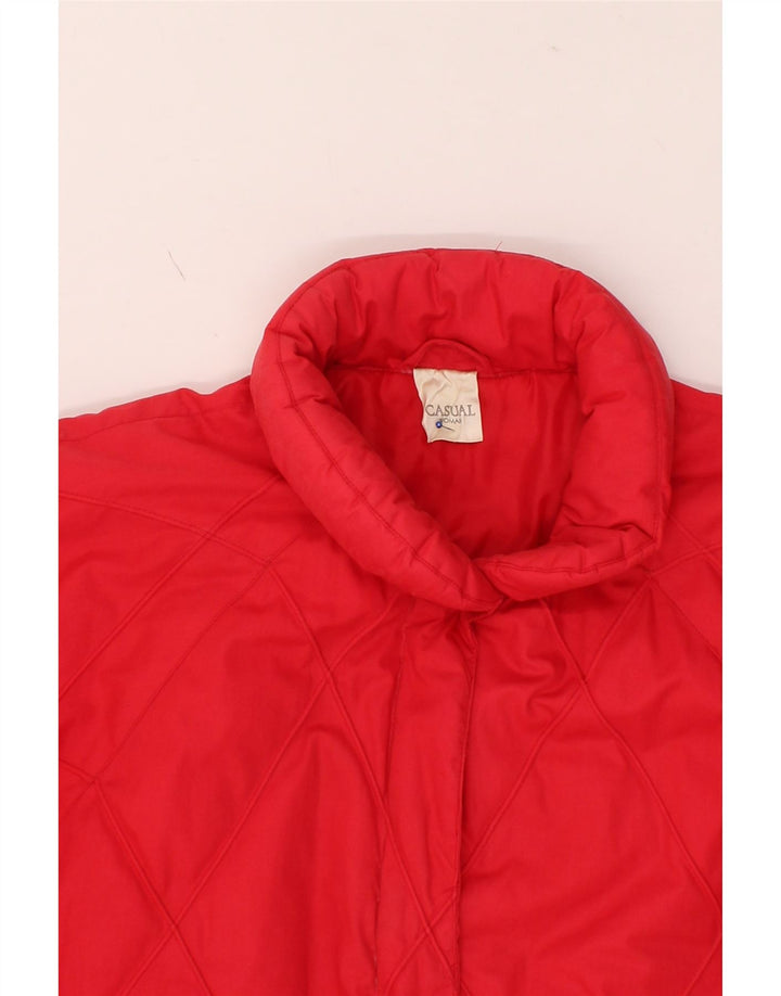 VINTAGE Womens Oversized Padded Jacket US 14 XL Pink Polyester Vintage Vintage and Second-Hand Vintage from Messina Hembry 