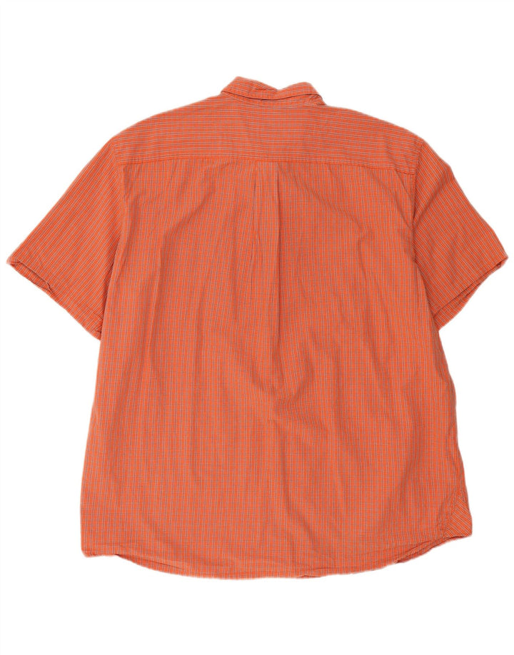 EDDIE BAUER Мужская рубашка с коротким рукавом XL, оранжевая клетка, хлопок