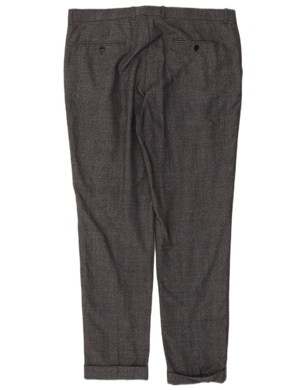 Мужские костюмные брюки Massimo Dutti с привязками EU 48 XL W38 L32 серые хлопковые в клетку