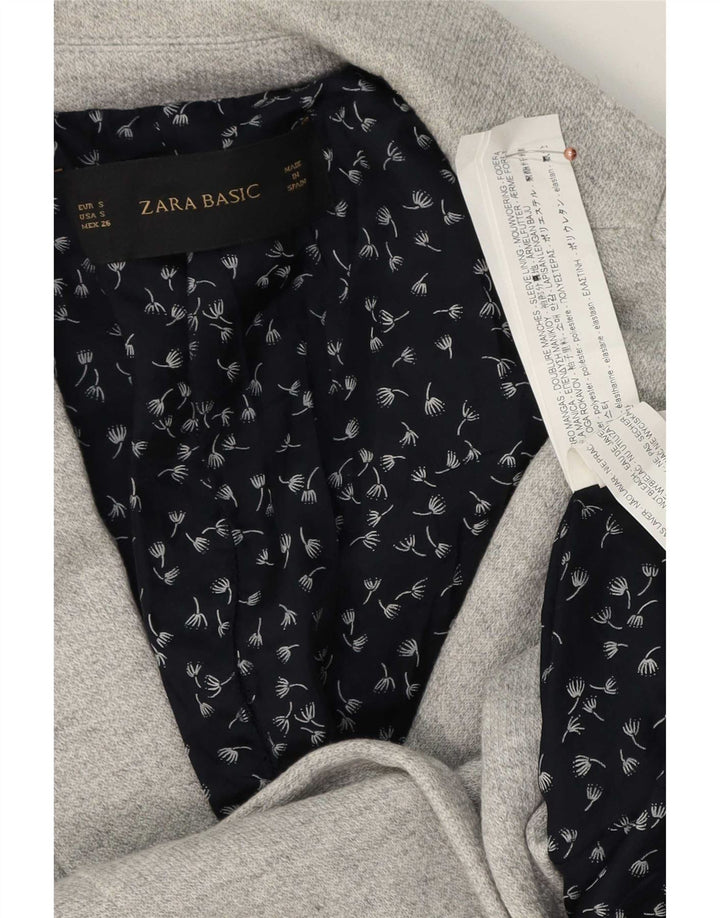Женский пиджак на 1 пуговице Zara UK 10, маленький серый полиэстер