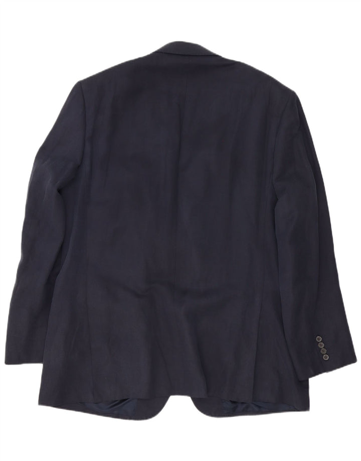 Мужской пиджак Marks & Spencer с двумя пуговицами, Великобритания, 46 XL, темно-синий, шелковый