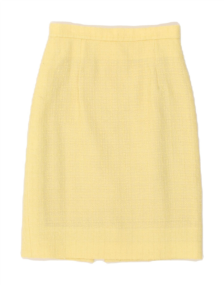 VINTAGE Womens Midi Skirt W25 XS Yellow Vintage Vintage and Second-Hand Vintage from Messina Hembry 